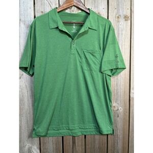 Stio Mens Green Short Sleeve Performance Polo Shirt Large